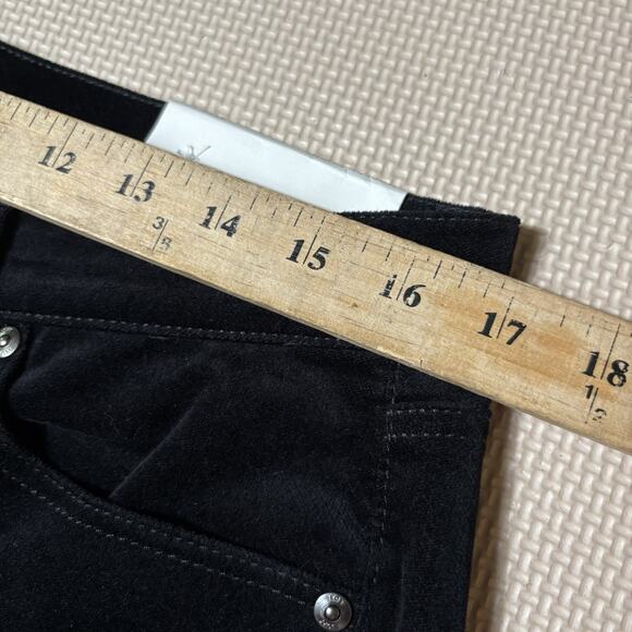 LOFT Women’s Modern Skinny Black Velvet Pants Size 12 Cotton Stretch Goth Chic - Picture 4 of 11